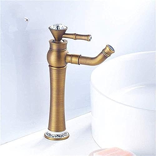 Mélangeur de cristal et robinet de lavabo haut, mitigeur d'évier sur pont au design luxueux