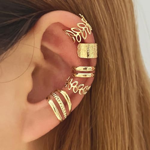 Diverse Gold-Tone Ear Cuff Earrings Set