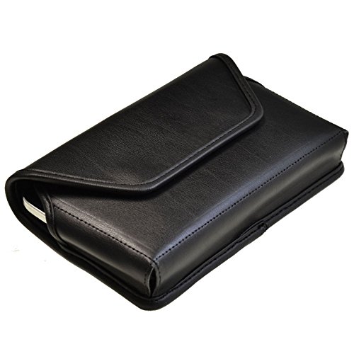 Turtleback Black Leather Holster Case Pouch With Metal Belt Clip - Made In Usa Fits Samsung Galaxy Note 3 Iii With Ob / Ballistic Case- Made In Usa #TOP6