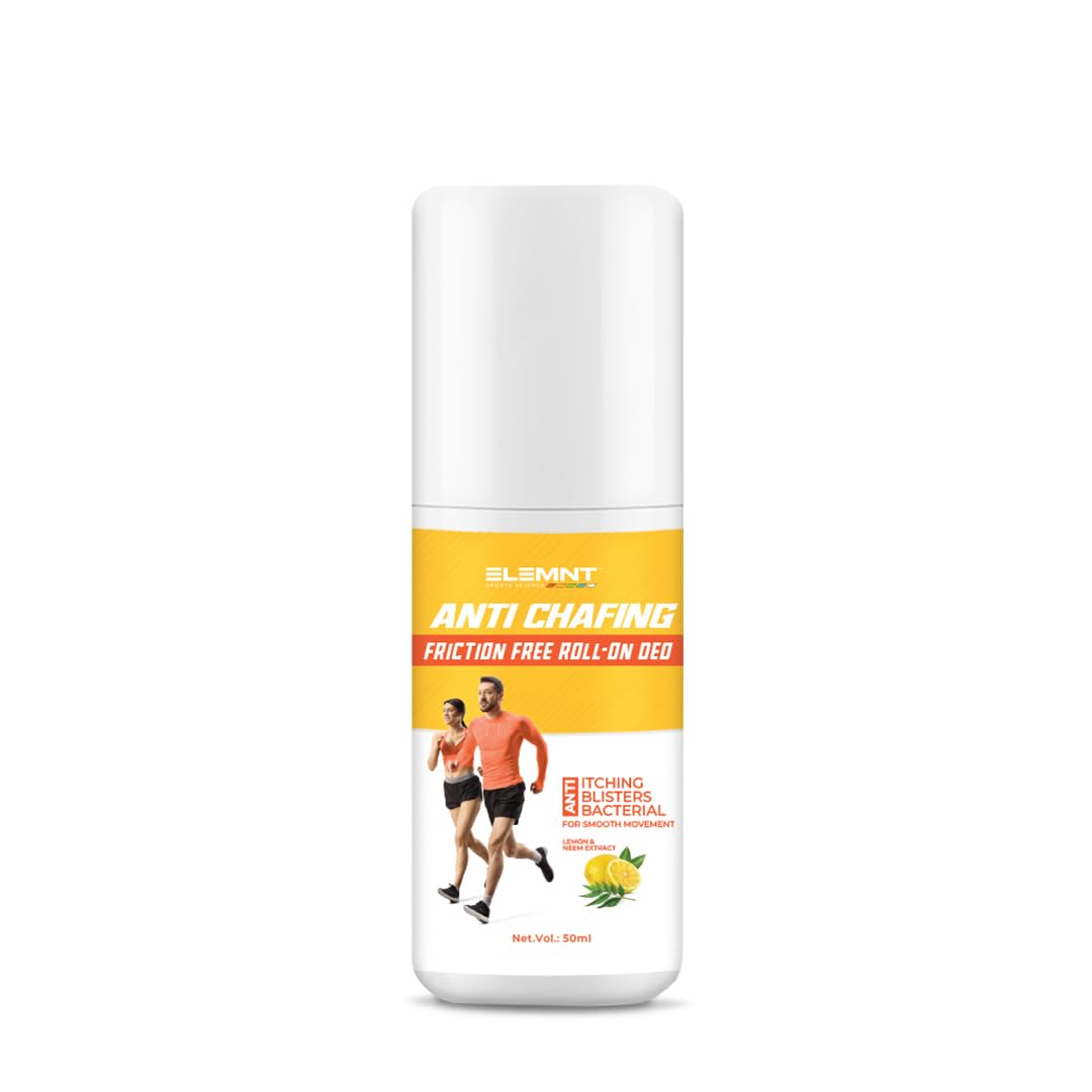 Elemnt Anti Chafing Roll on | Prevents Underarms, Thighs, Initimate areas Chafing | Prevents Blisters, Rashes, Chafing | Friction Free movement | Anti Bacterial Roll on for Sports and Fitness Activities | Uni - Set | 50ml