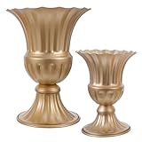 Assemblage robuste : fabriqué en fer de qualité, chaque pot de fleurs colonne et chaque ensemble de pots de fleurs en forme d'urne est doté d'un assemblage à vis sécurisé pour une stabilité et une durabilité optimales. pot de fleurs de table en métal, jardinière en forme d'urne marocaine antique, pot de fleurs vintage en fer