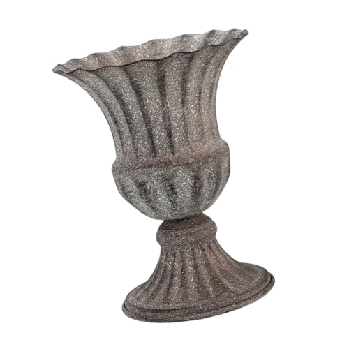 IMIKEYA Jarrón Funerario De Hierro Resistente Vintage Gris, Florero para Tumbas Conmemorativo para Cementerio, Decoración De Lápidas, Uso Homenajes y Cementerios,