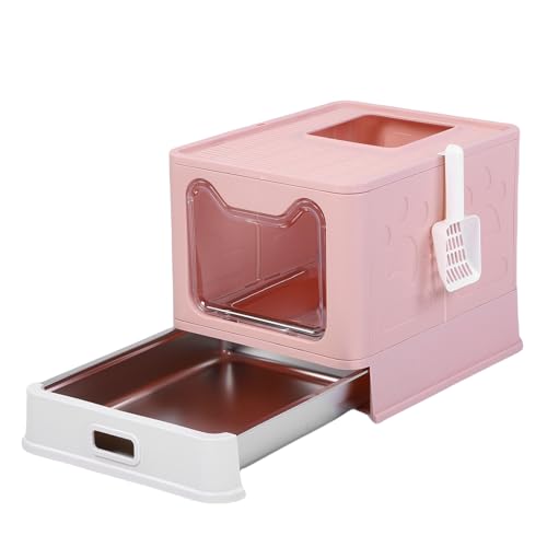Caja de arena plegable para gato de acero inoxidable miniatura 4