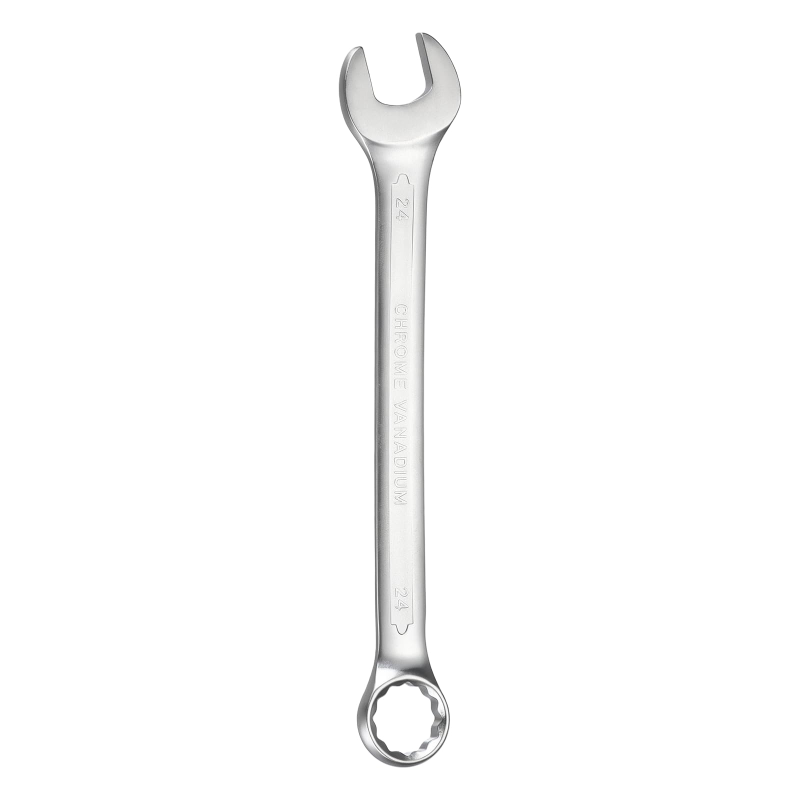 sourcing map Metric Combination Wrench 24mm Open End & 15-Degree Offset 12-Point Box End Chrome Vanadium Steel Industrial Grade Double Ended Wrenches Spanners Tools