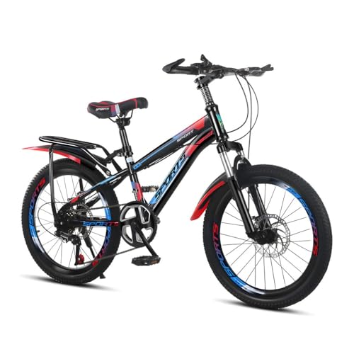 GJYDPU Bicicleta de montaña de 18 20 22 24 Pulgadas, 6 velocidades, Frenos de Disco, Guardabarros, Horquilla de suspensión, Bicicleta de Trekking, Bicicleta de montaña, para Hombre Mujer