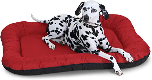 Knuffelwuff Panier Chien, lit pour Chien, Coussin, Corbeille pour Chien Lucky in et Outdoor, imperméable,Rouge XL 88 x 73cm