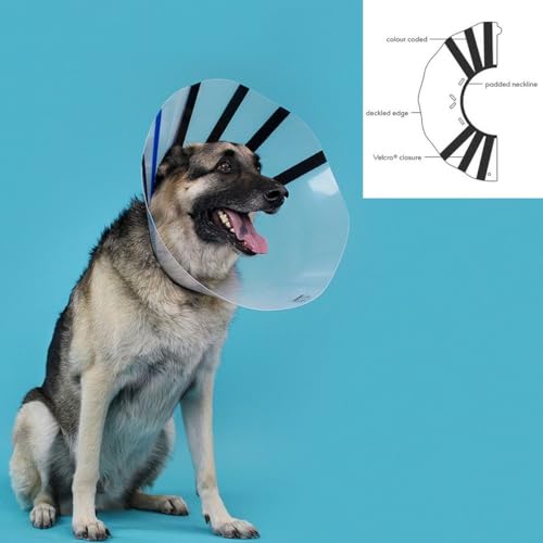 Image of KVP EZ Clear Dog Recovery Collar, L Size Fits 13 inch to 16 inch Neck /9.25 inch Depth