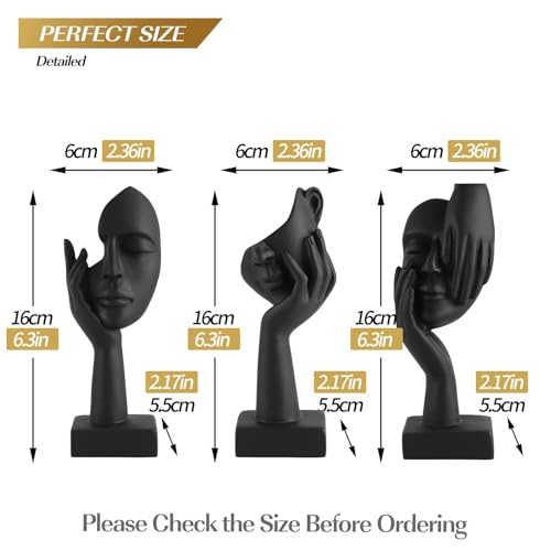 Set de 3 Estatuas Pequeñas Pensador Decoración Abstracta miniatura 4