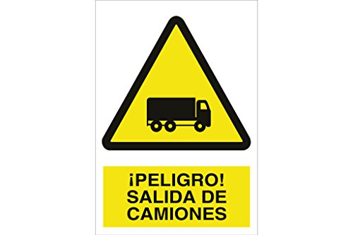 Plimpo Señal Poliestireno 210X148Mm. ¡Peligro! Salida De Camiones En Oferta Cofan A23Pl210148 Señal Poliestireno, 210 X 148 Mm