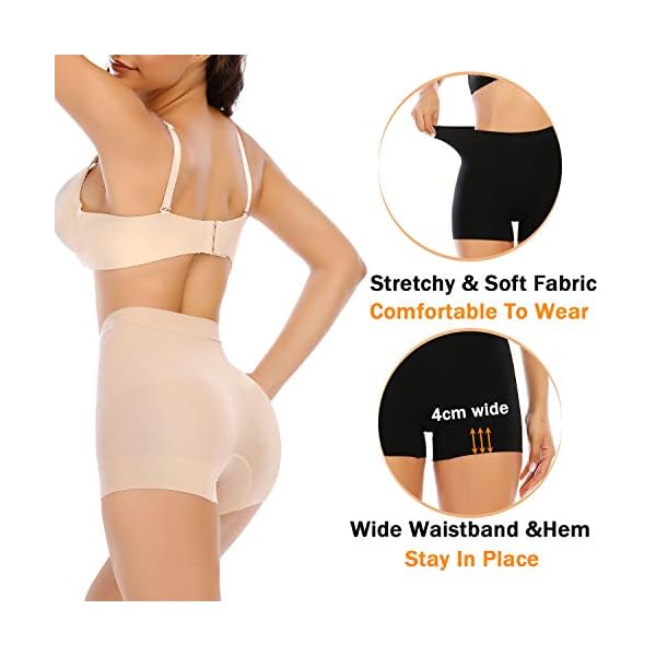 Womens Light Tummy Control Shapewear Boyshorts(Beige-light,Medium)