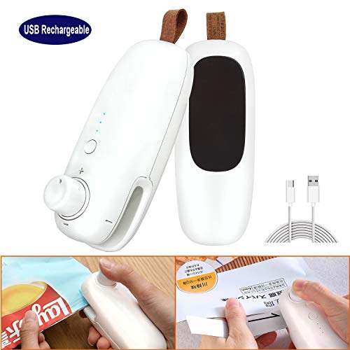 DCMEKA Rechargeable Heat Sealer, Portable Hand Held Plastic Bag Sealer w/Safety Lock, Mini
