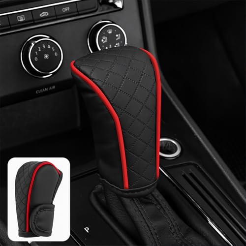 Image of STHIRA Gear Shift Knob Cover Fashion PU Anti-Slip Gear Knob Cover Universal Protective Shift Knob Cover Essential Car Interior Accessories for Vehicle Style Upgrade