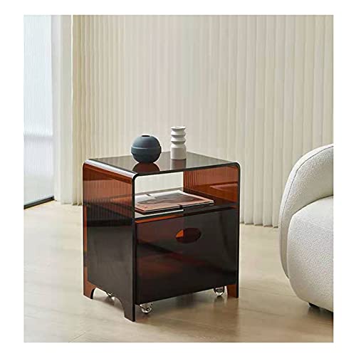 Table de chevet acrylique gris pour ranger et déplacer facilement