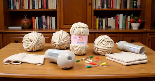 Image of GANGA Knitting Yarn Thick Chunky Wool, Blankie Light Mouse 400 GMS Best Used with Knitting Needles-VE Art-ADHG