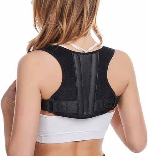 Korektor postawy Regulowany stabilizator obojczyka, łagodzący ból Korektor postawy pleców dla kobiet Mężczyźni z pozycji pleców szyi, pleców i ramion (czarny, jeden rozmiar)