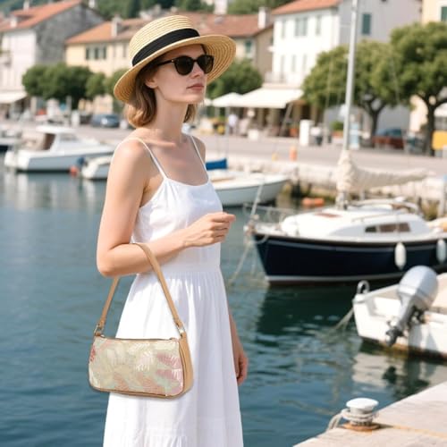 Image of PALAY Shoulder Bag for Woman Beaded Floral Square Sequin Bag Top Handle Underarm Shoulder Handbags