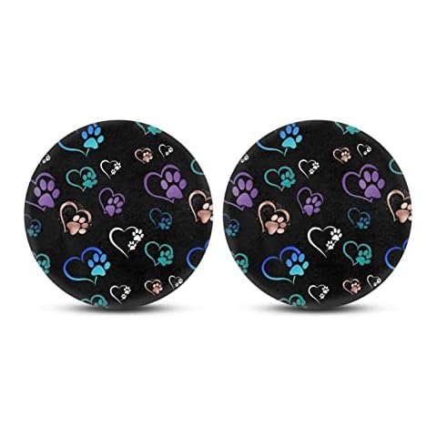 PZZ BEACH Car Coasters for Drinks Absorbent Dog Paw Auto Cup Pad for Women & Men Cup Holder Mats Cover