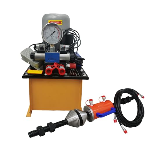 INTSUPERMAI 220V 70 Tons Track Pin Disassembly Machine 1500W Excavator Pressing Chain Press Machine Hydraulic Crawler Pin Pressing Machine Max 120mm/4.72in Pressure Sleeve