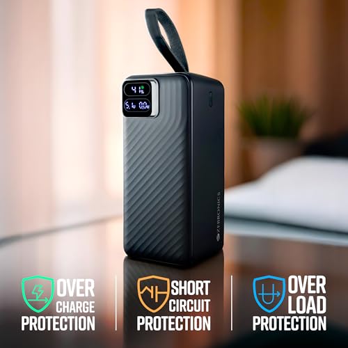 Image of ZEBRONICS 50000 mAh Power Bank | 22.5W Super Fast Charging | PD 3.0 | Dual Type-C & USB-A | Output Indicator LED Display | Circuit Protection | Wave Texture Body | EnergiPOD 50R1 (Black)