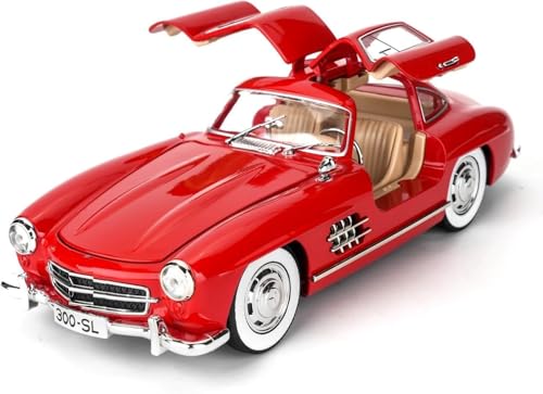 Image of BlackZone 1 /24 Scale Toy Car with Sound and Light Function Compatible for 1955 Marcedes 300 SL Vintage Model Children's Toy Model Car with Pullback Function, Collector's Quality (1 /24 RED)