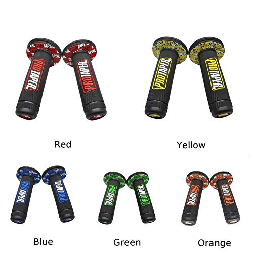 Mekek Universal Motorcycle Hand Bar Grips 22 mm Dirt Bike Motocross Rubber Hand Grips, Amarelo