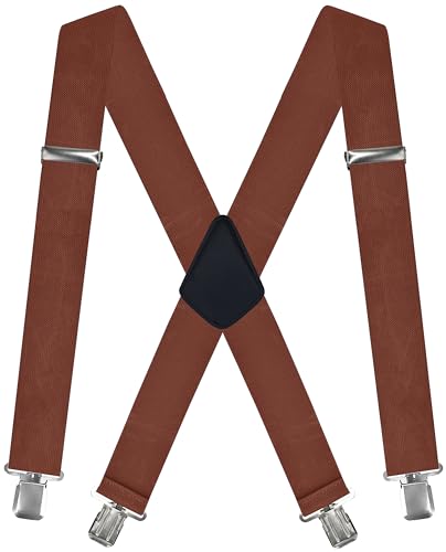 Image of Dibi Suspenders for Men - Adjustable X Back Mens Suspenders with 4 Heavy Duty Strong Clips