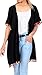 Produktbild LA LEELA Damen Cocktail Lässige Kimono Plain Bikini Cover-up Cardigan Urlaub Strandoverall Schwarz_B57 XL-XXL