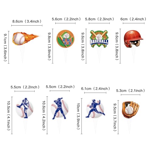 Keaziu 32 Pack Baseball Cupcake Toppers Sports Theme Baseball Cupcake Picks Baseball Sport Birthday Baby Shower Cupcake Decoration thumb #5