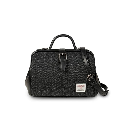 Sac à main femme Islander en laine Harris Tweed et grand sac médecin vintage