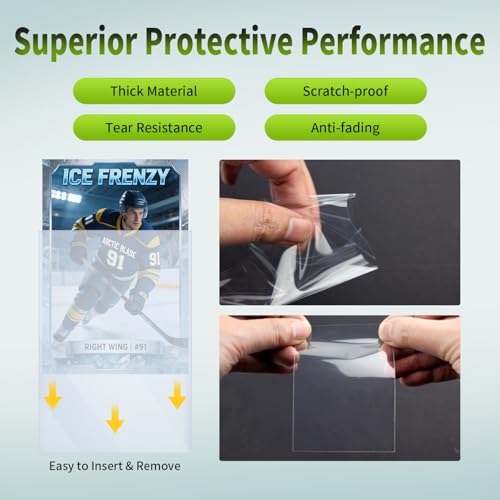 600 Counts Card Sleeves for Trading Cards, Soft Penny Sleeves Clear Baseball Card Protector Sleeve Perfect fit MTG, TCG, Baseball, Football, Game, Sports Cards