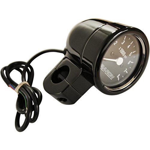 Baron Custom Accessories Tachometer - Black with Black Face BA7570-01B