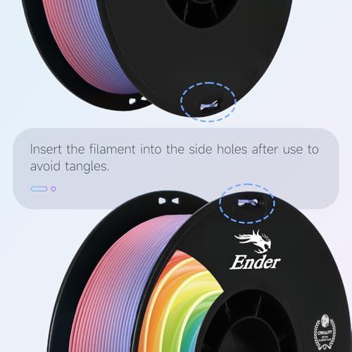 Image of Creality 3D Printer Filament, PLA Plus Filament 1.75mm Rainbow, PLA Pro Toughness Upgraded Dimensional Accuracy + /- 0.03mm, 2 * 1KG Spool Ender PLA+ Filament for Most 3D Printer