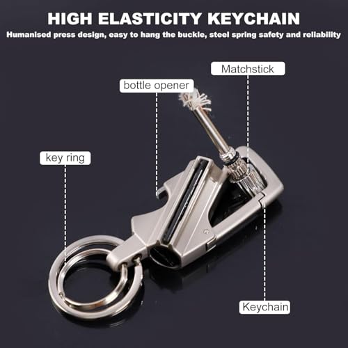 2 Pack Permanent Match Infinity Lighter with Multitool Keychain Bottle Opener, Reusable Waterproof Match Strike Anywhere, Forever Flint Fire Starter for Outdoor Survival, for Men - Thumbnail 4