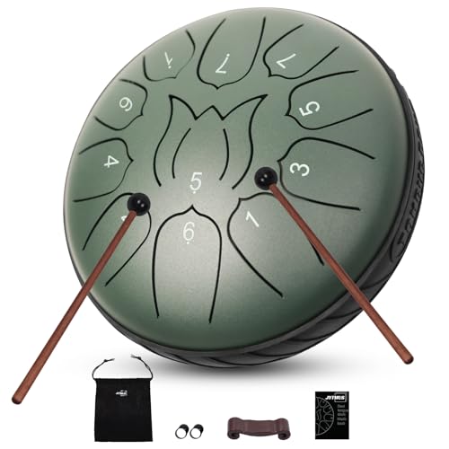 JYTMUS Steel Tongue Drum 11 Notes 6 Inches Rain Drum