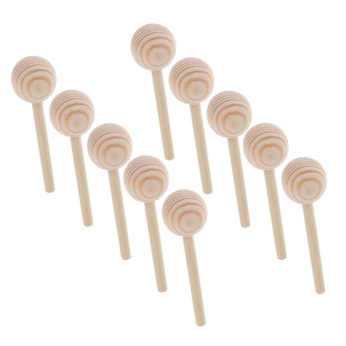 PERSELOSO 10Pcs Unfinished Wood Craft Sticks for DIY Projects Pine Wooden Bead Rods Versatile Wood Craft Supplies for Home Decoration and Creative Endeavors