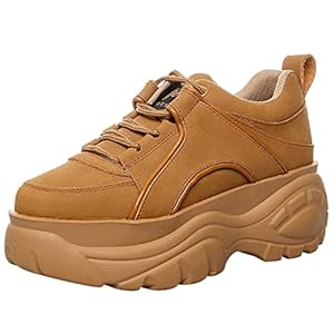 ANUFER Dames Hoog platform Veterschoenen Casual Sneakers Sportschoenen