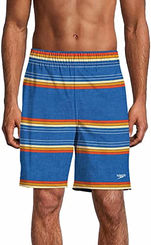 Speedo Men's UPF 50+ Tech Volley Swim Trunks with Comfort Liner (as1, Alpha, s, Regular, Regular, Speedo Blue, Small(30/32))