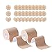 HSAJS Boob Tape，Reggiseno Invisibile Adesivo,Nastro Seno Con Copricapezzoli Da 2 Pezzi, per una Coppa A-E Reggiseno Invisibile, Nastro Adesivo per il Seno(5m*5cm) (Cachi)