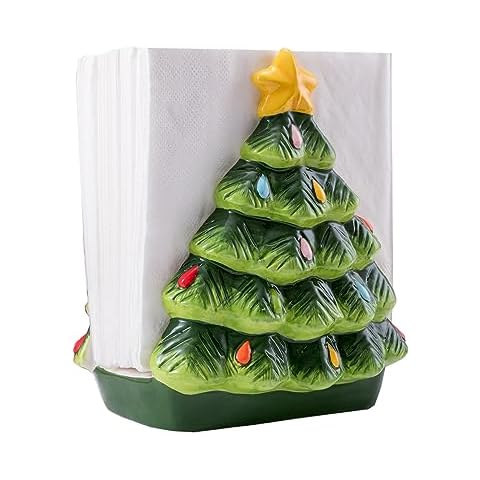 HPYNPES Ceramic Christmas Tree Napkin Holder Cover