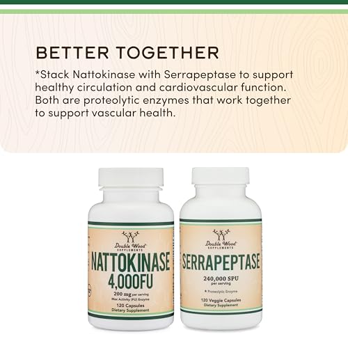 image for Double Wood Supplements Nattokinase Supplement 4,000 FU Servings, 120 