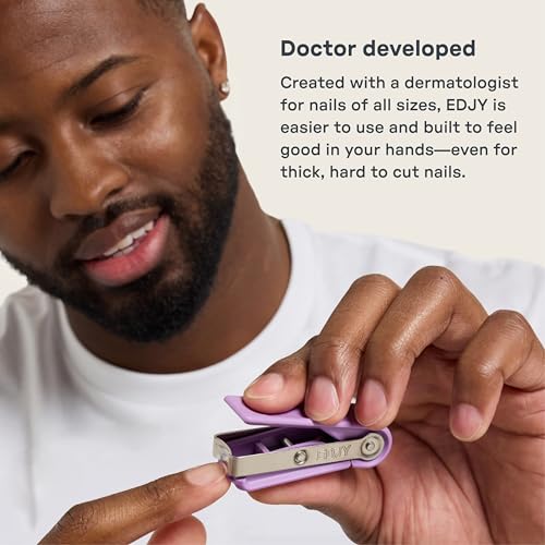 Image of EDJY Fingernail Cutter - Precision Stainless Steel Nail Cutter for Fingernails | Sharp Blade, Ergonomic Design, Durable & Rust-Resistant | Ideal for Men and Women | EDJY Blue