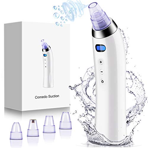 Blackhead Remover Vacuum, Skin Pore Vacuum Facial Pore Cleaner with 5 Different Strength, 4 in 1 Multi-Functional Pore Suction Blackhead Vacuum - Led Display and Usb Charging(Upgrade)