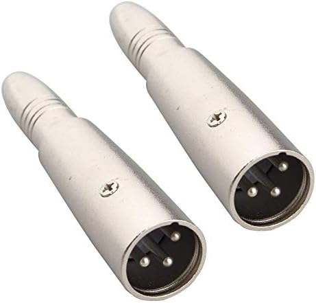 Jopto 2PCS XLR 3 Pin Male to 1/4" 6.35mm Female Jack Socket High Performance Stereo Audio Microphone Converter Metal Connector Silver for Use in the Music Industry Microphones DJ's PA System