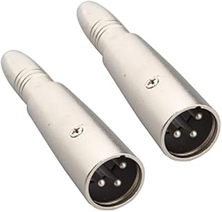 Jopto 2PCS XLR 3 Pin Male to 1/4" 6.35mm Female Jack Socket High Performance Stereo Audio Microphone Converter Metal Connector Silver for Use in the Music Industry Microphones DJ's PA System