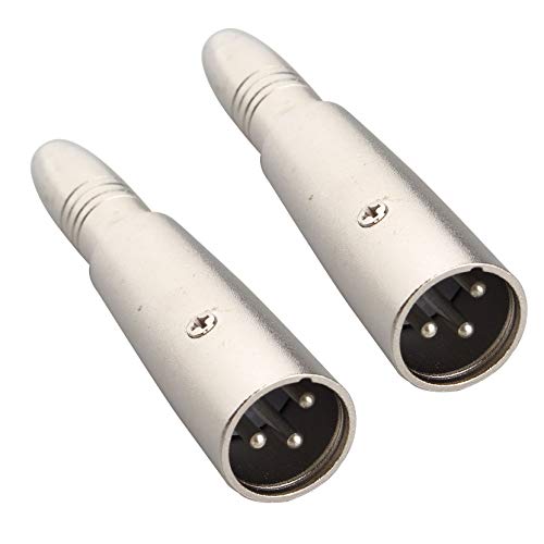Jopto Lot de 2 XLR 3 Broches Mâle Broches vers 6,35 mm 1/4" Mono Jack Femelle Adaptateur Onvertisseur Cover