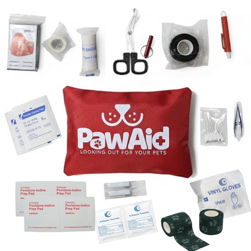 Dog First Aid Pet First Aid Kit for Dogs – 50+ Piece Emergency Travel Kit – Essential Supplies for Home, Car, Camping & Hiking – Compact, Durable & Portable Dog First Aid Kit Bag