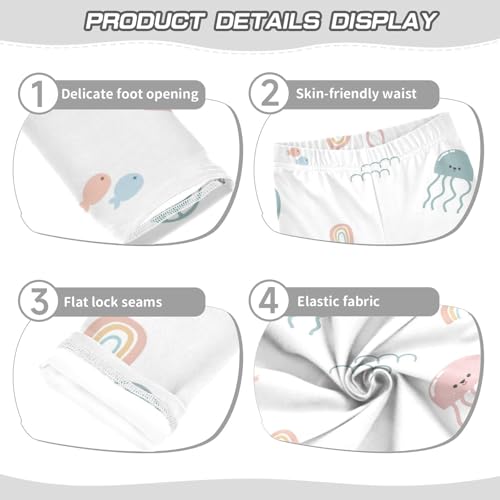 Cute Jellyfish Girls Leggings,Workout Leggings for Girls Toddler Athletic Legging Size for 3-10T3