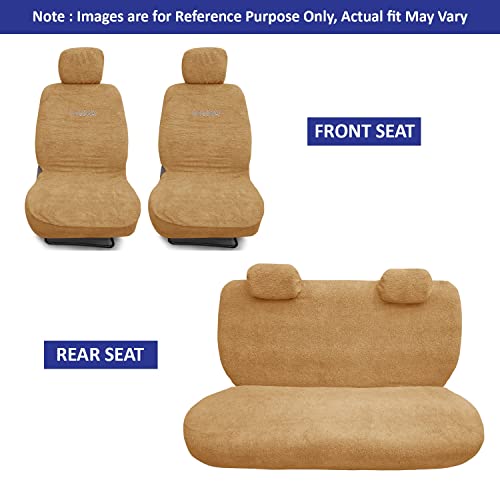 Image of Kingsway Punch EV Seat Cover for (Year 2024 Onwards) All Model, Towel Fabric Car Seat Covers Compatible with Tata Punch EV, Complete Set (Car Specific Front + Rear Seat Covers), Beige Color
