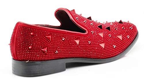 Image of SPK24 Men Vintage Spikes Sparkle Formal Tuxedo Stage Fashion Slip On Loafer Dress Shoes