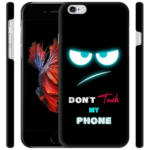 Image of GlamCase for iPhone 6 / 6S, iPhone 6 / 6S Case - Don'T Touch My Phone With Teal Eyes Design Printed Slim Fit Cute Plastic Hard Protective Designer Back Phone Case/Cover for iPhone 6 / 6S.